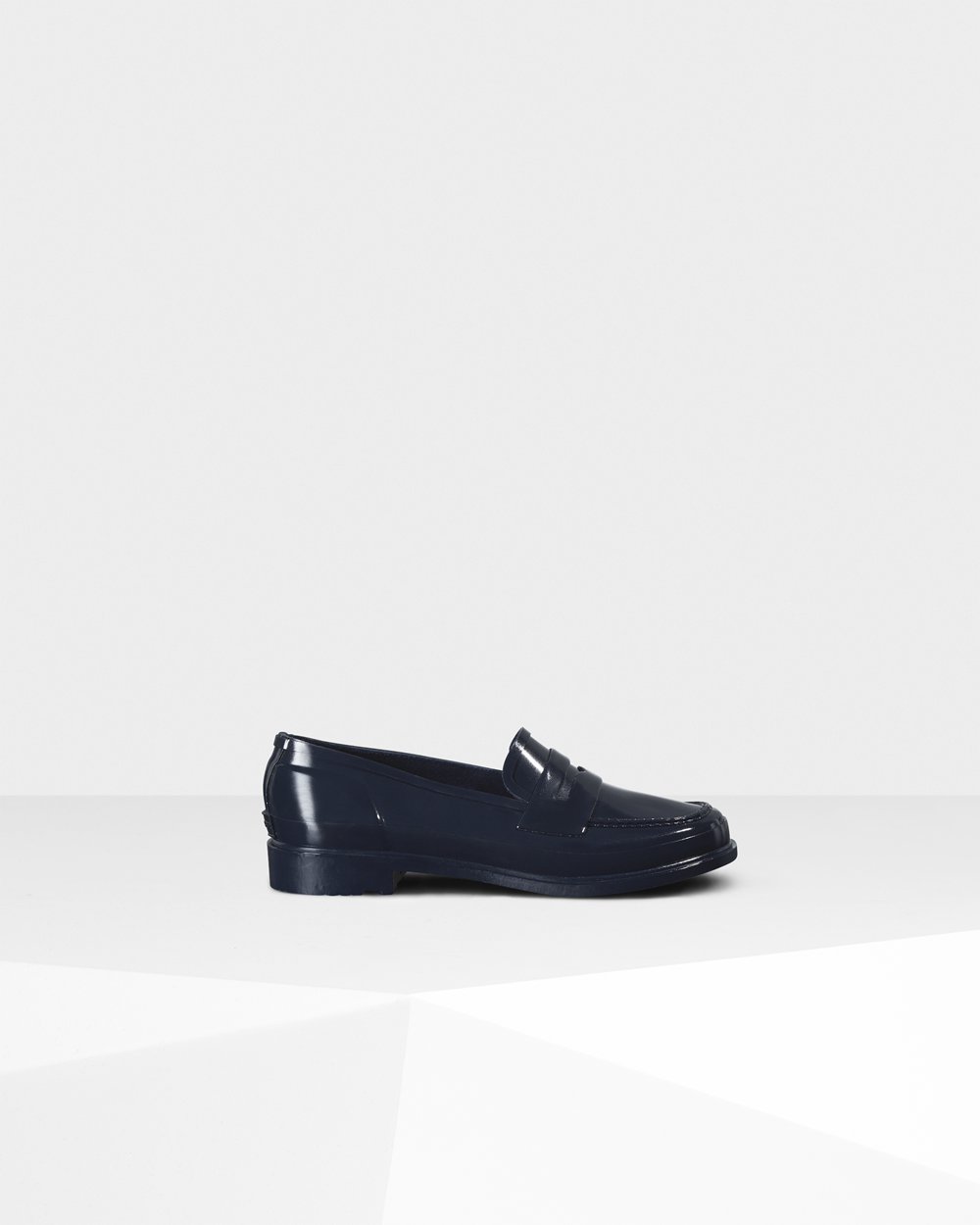 Hunter Loafers Marineblå - Dame Original Gloss Penny - Norge VPNEDK-038